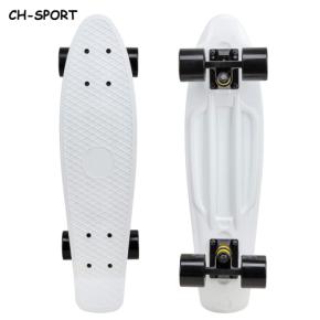 White Mini Cruiser Plastic Skateboard 