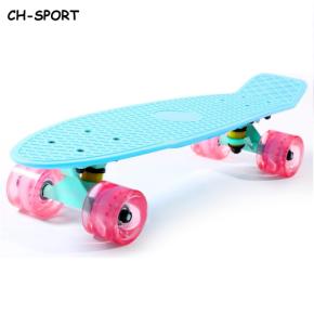 Mint Pink Mini Cruiser Plastic Skateboard